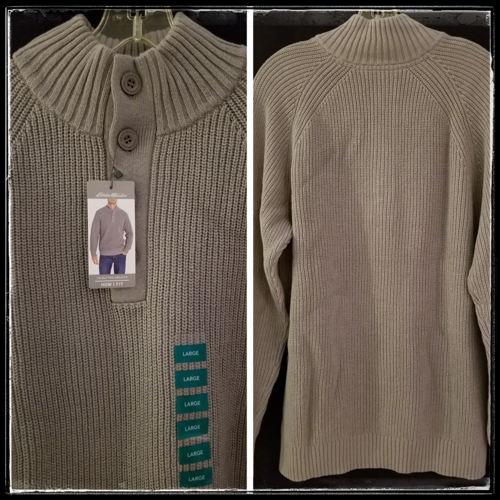 Eddie Bauer*Mens Grey Pullover Sweater - Picture 2 of 10